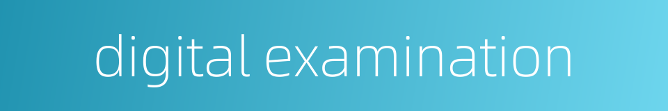 digital examination的同义词