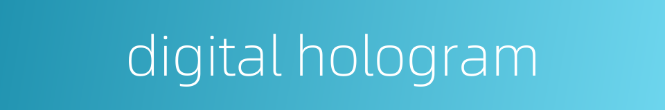 digital hologram的同义词