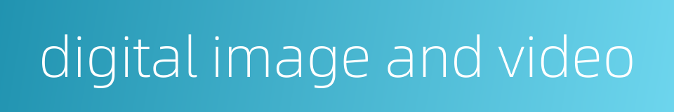 digital image and video的同义词