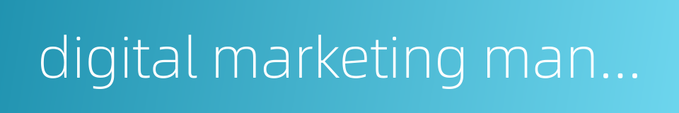 digital marketing manager的同义词