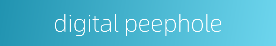 digital peephole的同义词