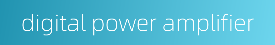digital power amplifier的同义词