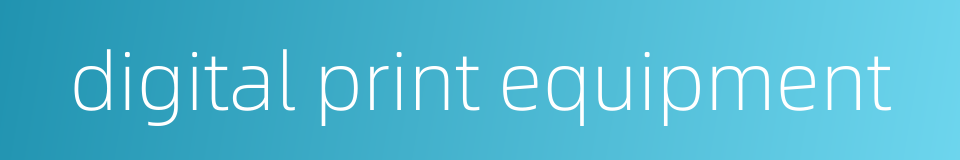 digital print equipment的同义词