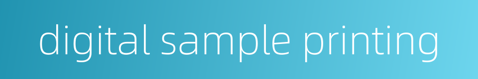 digital sample printing的同义词