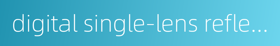 digital single-lens reflex camera的同义词