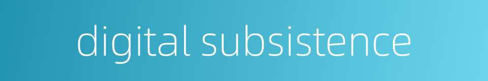 digital subsistence的同义词