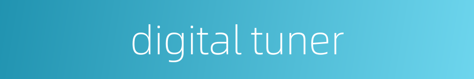 digital tuner的同义词