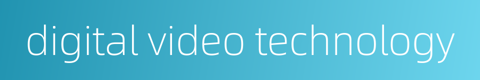digital video technology的同义词