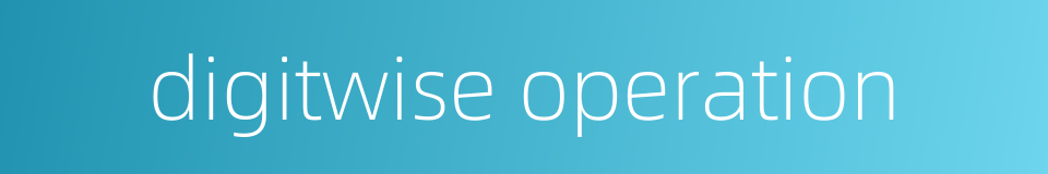 digitwise operation的同义词