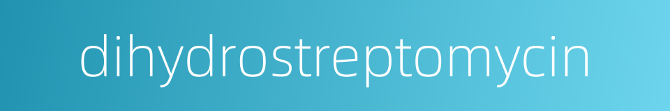 dihydrostreptomycin的同义词
