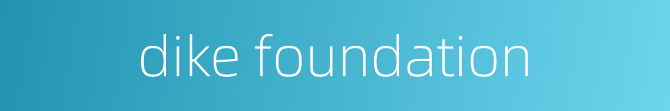 dike foundation的同义词