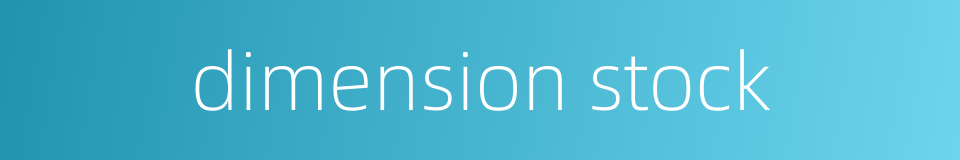 dimension stock的同义词