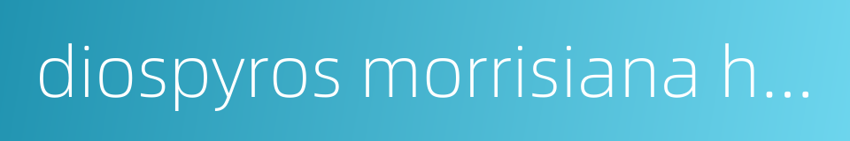 diospyros morrisiana hce的同义词