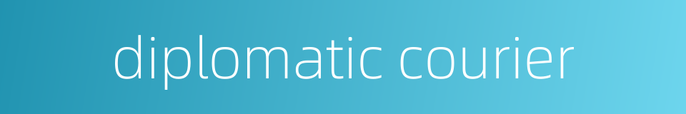 diplomatic courier的同义词