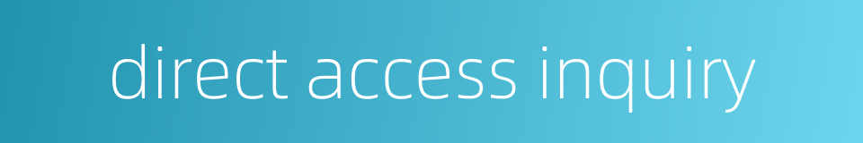 direct access inquiry的同义词