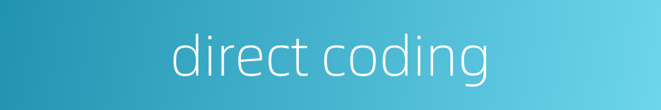 direct coding的同义词