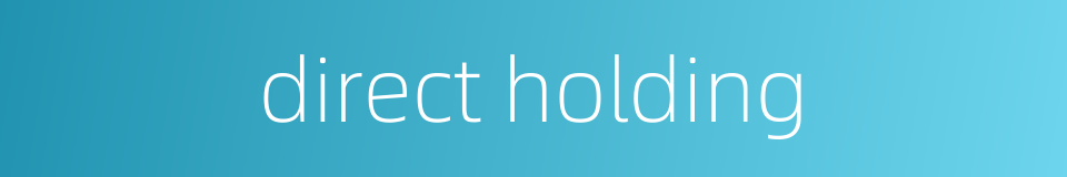 direct holding的同义词