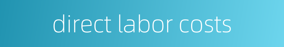 direct labor costs的同义词