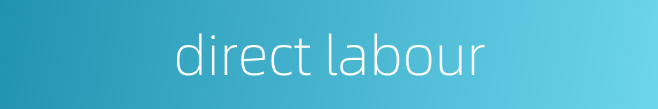 direct labour的同义词