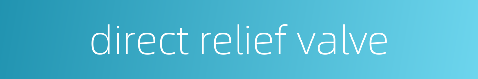 direct relief valve的同义词