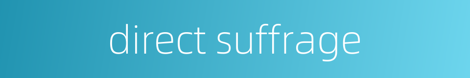 direct suffrage的同义词