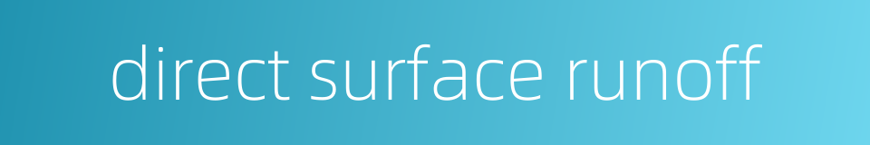 direct surface runoff的同义词