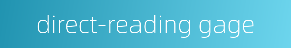 direct-reading gage的同义词