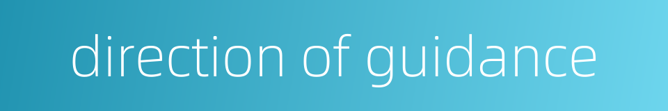 direction of guidance的同义词