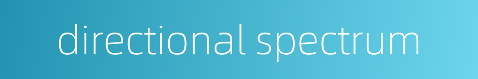 directional spectrum的同义词