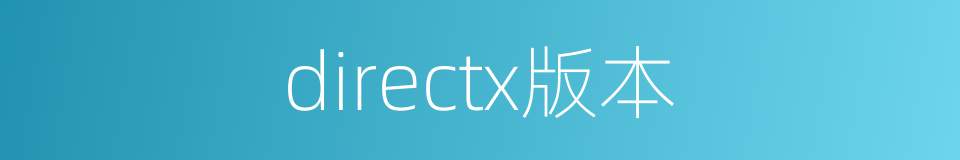 directx版本的同义词