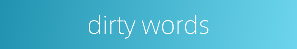 dirty words的同义词