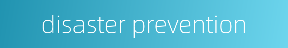 disaster prevention的同义词