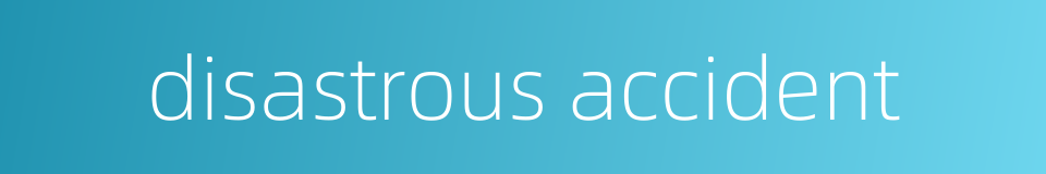 disastrous accident的同义词
