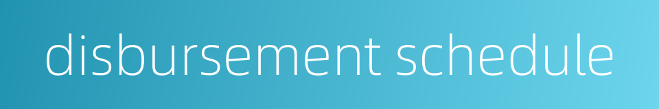 disbursement schedule的同义词