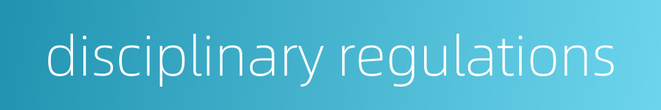 disciplinary regulations的同义词