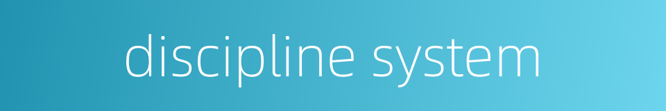 discipline system的同义词