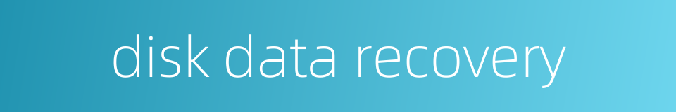 disk data recovery的同义词