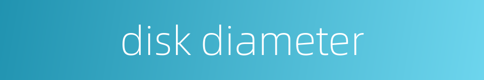 disk diameter的同义词