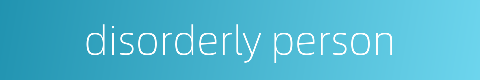 disorderly person的同义词