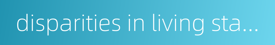 disparities in living standards的同义词
