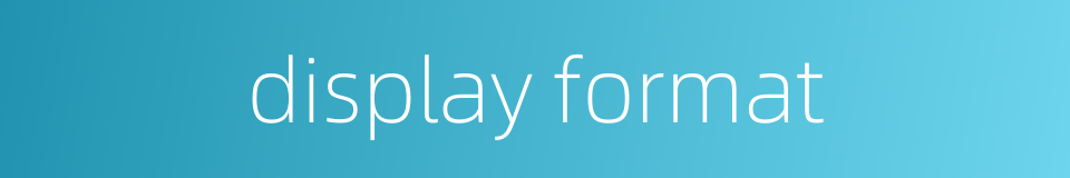 display format的同义词