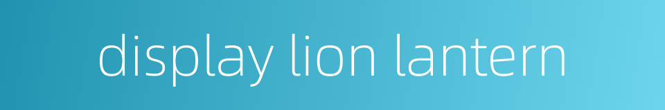 display lion lantern的同义词
