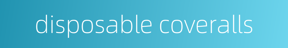 disposable coveralls的同义词