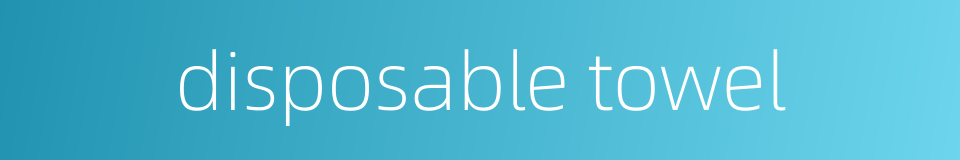 disposable towel的同义词