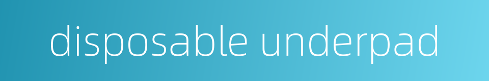 disposable underpad的同义词