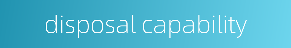 disposal capability的同义词