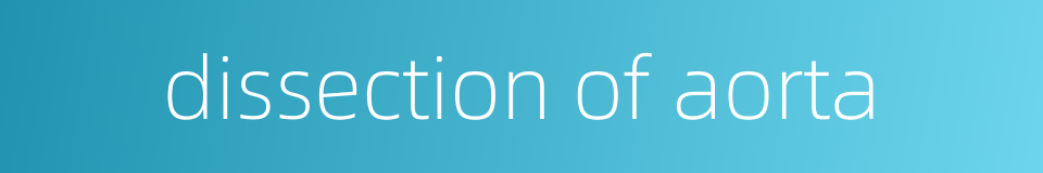 dissection of aorta的同义词