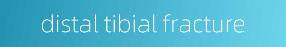 distal tibial fracture的同义词