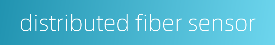 distributed fiber sensor的同义词