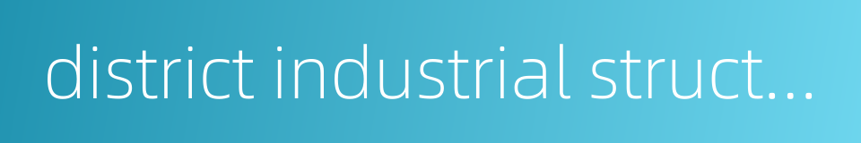 district industrial structure的同义词